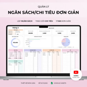Quản lý ngân sách, chi tiêu spreadsheet template